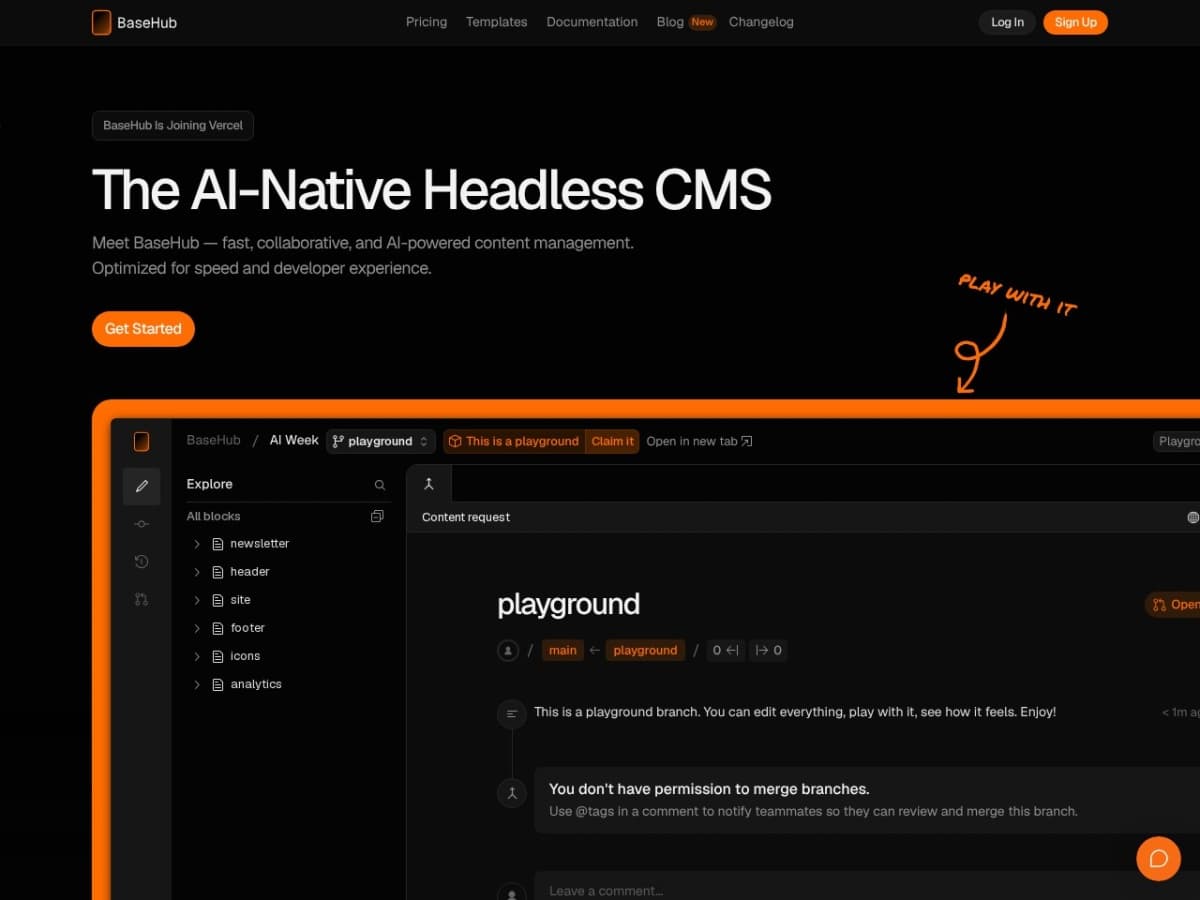 BaseHub product screenshot